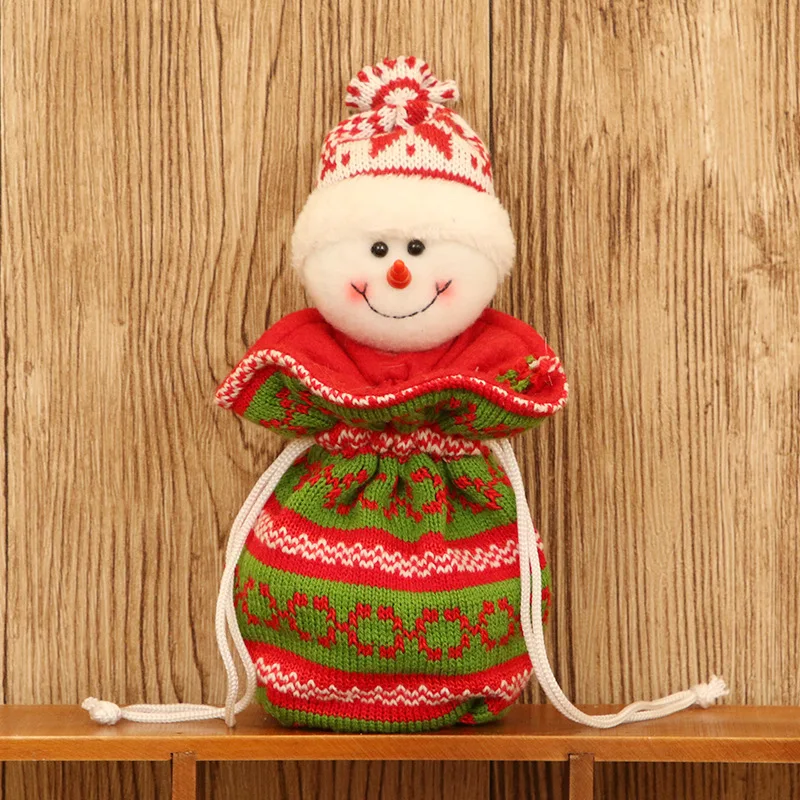 W 33x14cm Рождественское печенье конфеты мешок дети подарок Сумочка Рождественский контейнер для сладостей сумка для угощений Рождество Санта снеговик олень Новогоднее украшение 18x15 см - Цвет: W 33x14cm