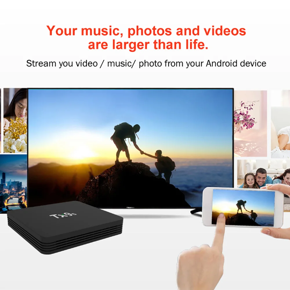 TX9s Android Smart TV Box Amlogic S912 Восьмиядерный 2 ГБ 8 4K 60fps 4G Wifi 1000M Youtube телеприставка PK
