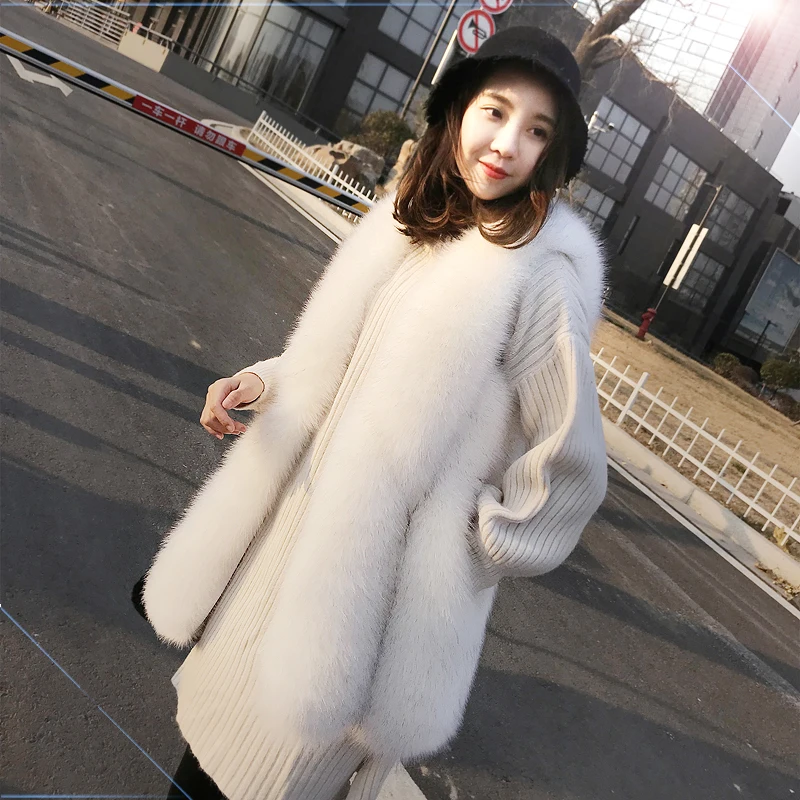 

Long Womens Vest Faux Fox Fur Coat 2020 Autumn Winter Fluffy Jacket Vests of Women Waistcoat Chalecos Para Mujer KJ972