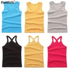 Детские жилеты, хлопковые однотонные топы для мальчиков и девочек, нижнее белье, детское нижнее белье, детские летние майки для мальчиков и девочек