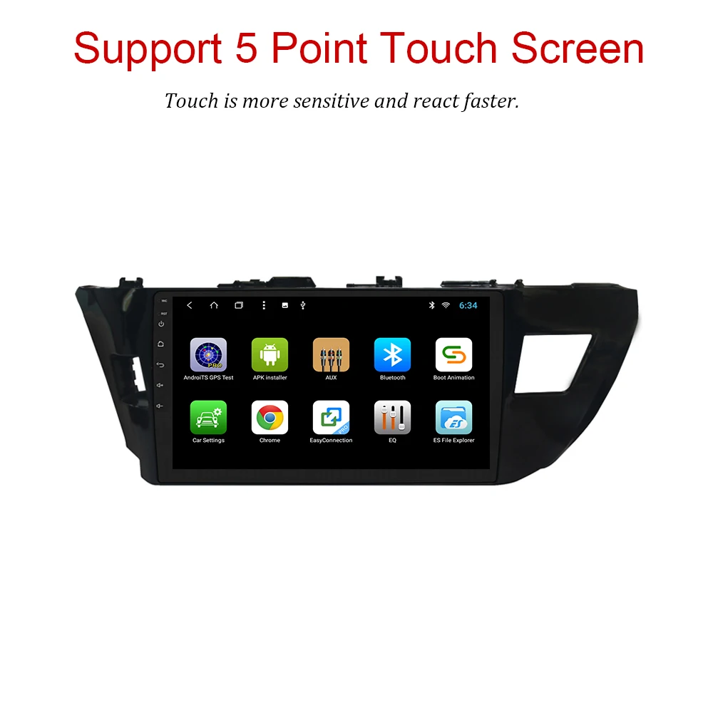 YAZH Android 9.0 9 0*1024 4K видео дисплей для Toyota Corolla 600 2015 2014 автомобильное головное