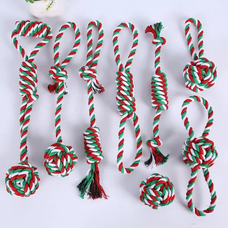 

Pet Supplies Dog Cotton Rope Toy Molar Pet Toy Set Christmas Toy