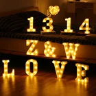 Светящиеся буквы 26 Английский алфавит светодиодный светильник с буквами Креативный светодиодный аккумулятор ночник Романтическая Свадебная вечеринка украшение с буквами