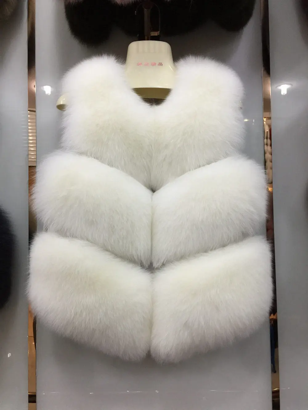 White JKKFURS Новое поступление женские жилеты из натурального Лисьего меха высокого качества женские модные стильные жилеты из натурального меха 3 ряда куртки S7162 - Цвет: White