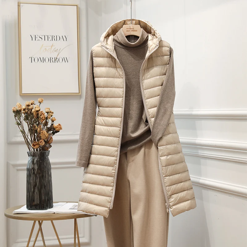 Fitaylor Зимний новый женский ультра-светильник на белом утином пуху куртка молнии