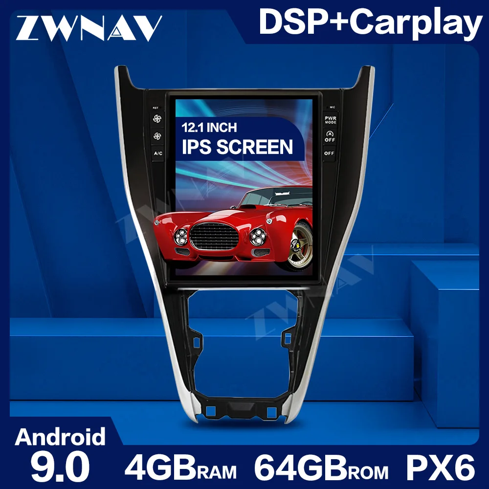 PX6 4+64G Tesla Style Big Screen Android 9.0 Car Multimedia Player For Toyota Harrier 2013-2019 GPS Audio Radio stereo head unit |
