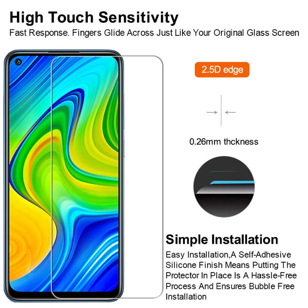 Tempered Glass For Xiaomi Redmi Note 10 9 7 5 8 Pro 8T mi 10 lite Poco X3 NFC F2 Screen Protector on Redmi note 7 8 9 Pro glass