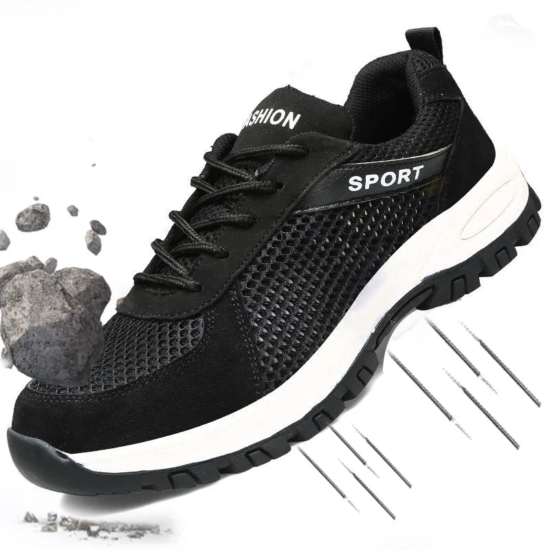 Мужская защитная обувь дышащая Летняя женская и мужская противоскользящая