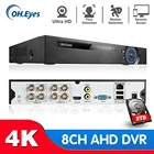 8-канальный гибридный видеорегистратор, 8 Мп, 4K, AHD DVR, обнаружение лица, аудио, 8 каналов, NVR 6 в 1, H.265 + XVI, TVI, CVI, NVR, AHD DVR Xmeye