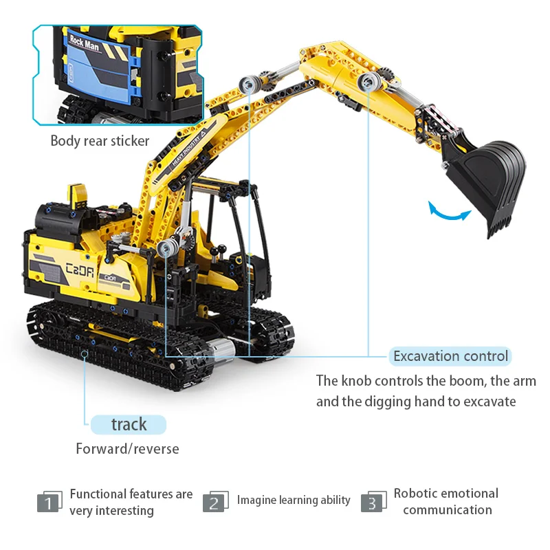 

Cada 930PCS RC Robot Megalithic Intelligent Building Blocks City high-tech Remote Control Excavator Bricks Toys for Kids