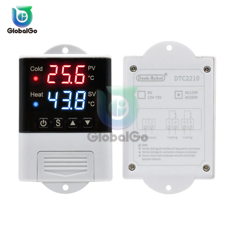 AC110V 220V DTC2210 светодиодный цифровой Температура контроллер Термостат Термометр