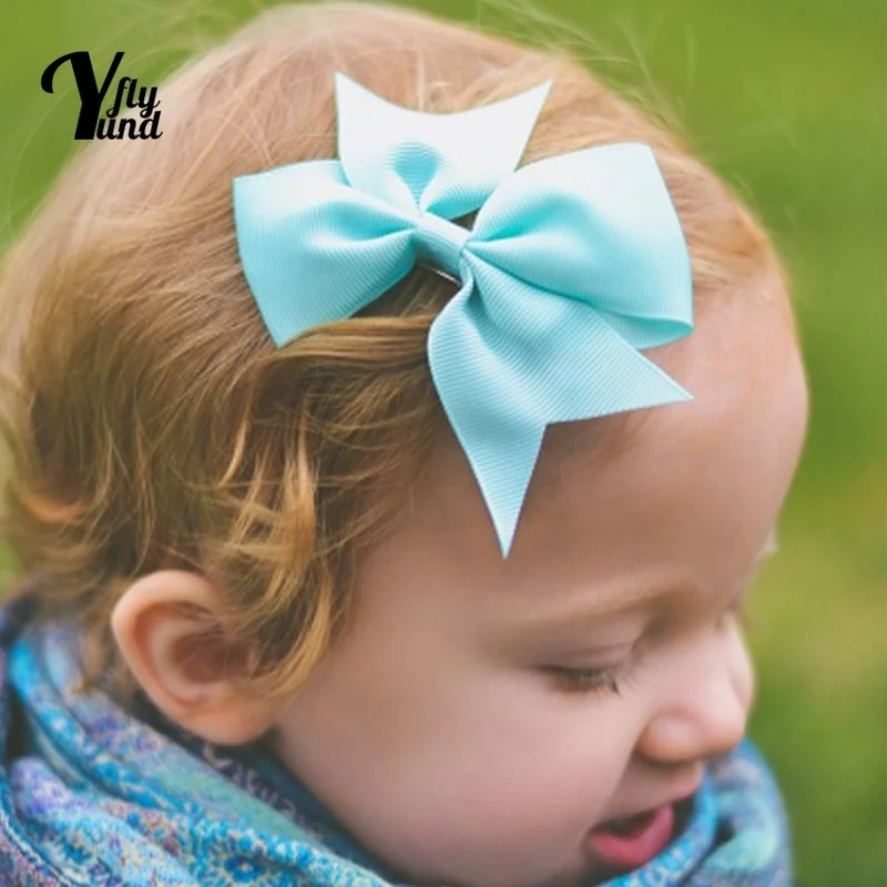 

Однотонные банты Yundfly 9,5*7,5 см с ласточкиным хвостом, зажимы для волос для малышей, модные Ленточные заколки для волос с бантом, детские головные уборы, реквизит для фото