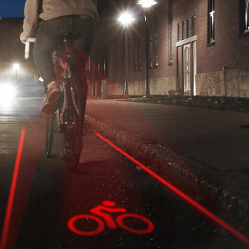 Светодиодный задний фонарь для велосипеда 2 Laser + 5 светодиодный MTB Предупреждение