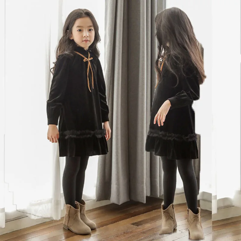 Флисовое платье для больших девочек сезон осень-зима Новое поступление 2019 года