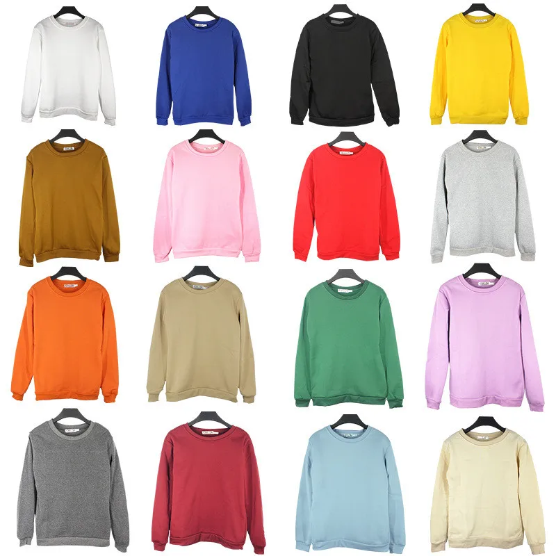 

Hiawatha 2019 Autumn Winter Fleece Thick Man Women Hoodies Korean Style Loose Solid Color Loose Sweatshirts 19 Color WY1003
