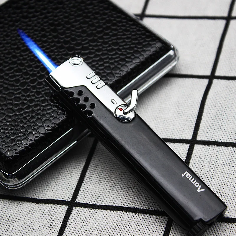 

Torch Turbine Long Strip Compact Lighter with Windproof Metal Cigar Lighter 1300 C Butane Cigarette Accessories No Gas Portable