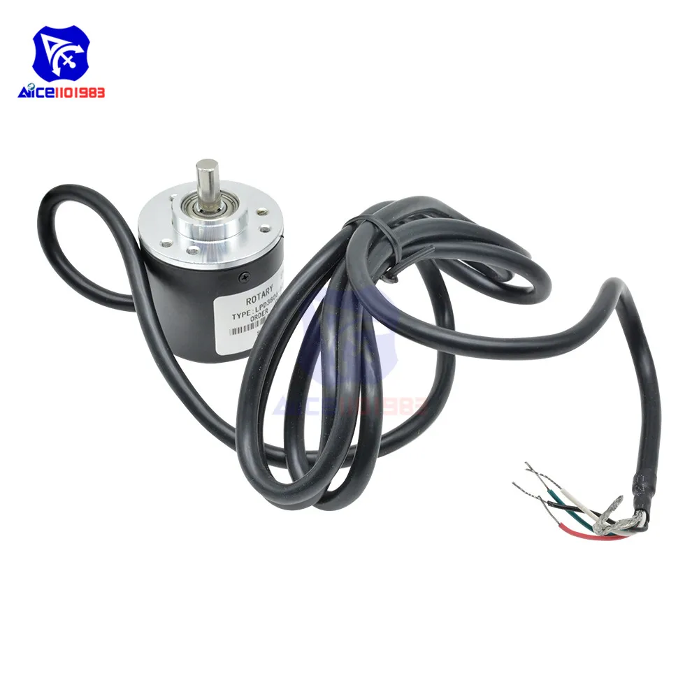 Diymore кодер 600 P/R фотоэлектрический инкрементный поворотный 5-24V AB два этапа 6 мм вал