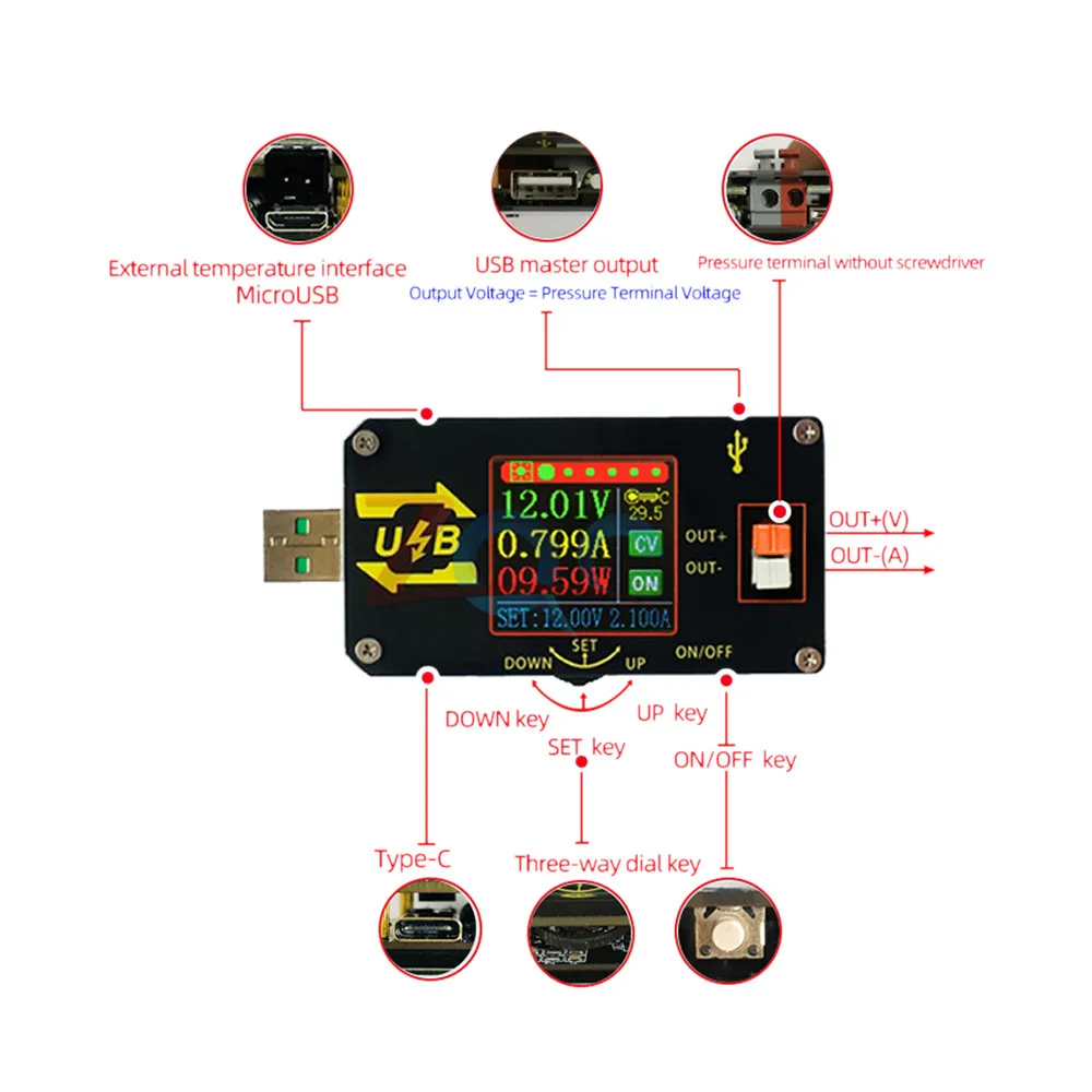 USB-преобразователь напряжения понижающий модуль постоянного тока 3 5-15 в