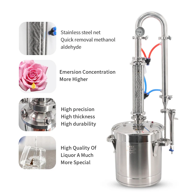 Малый домашний пивоваренный дистиллятор из нержавеющей стали HOOLOO 22 л сетчатая