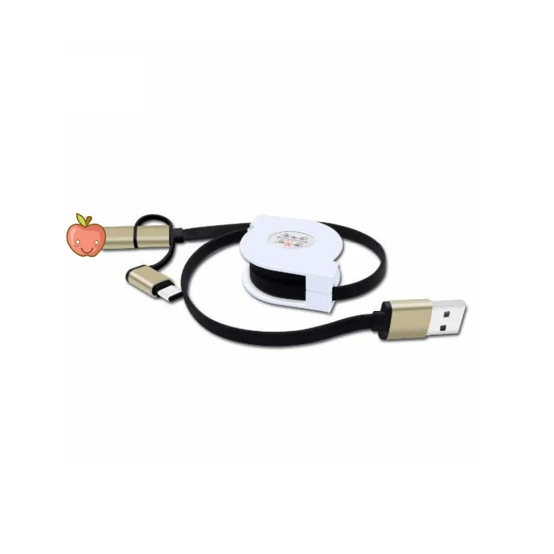Новые портативные мобильные аксессуары TPE выдвижной 2 в 1 usb-кабель 3 зарядный