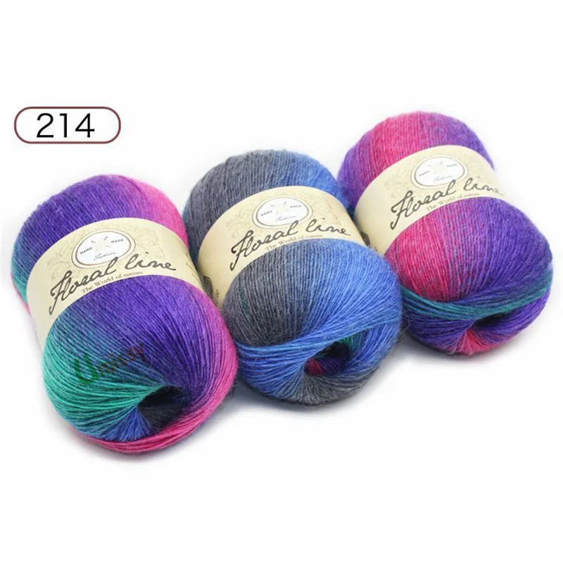 18pcs 14 Пряжи 18 шт х 100 г Радужная линия причудливая меланжевая пряжа кашемир шерстяная пряжа вязание 20 цветов Высокое качество - Цвет: 18pcs 14