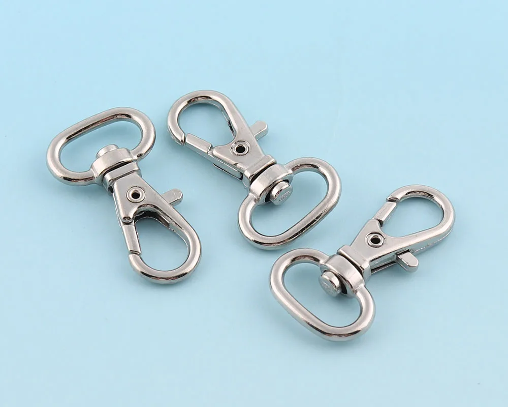 Поворотная застежка 20 шт. 32 мм никелированная для шнурка металлическая