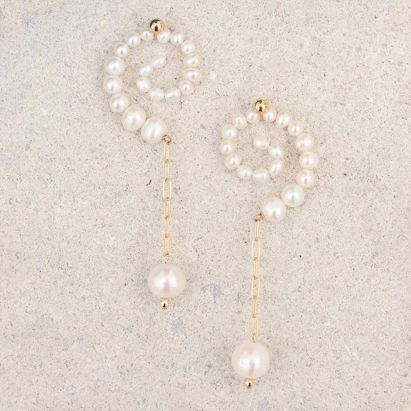Creative unique design natural freshwater pearl серьги женские exquisite fashion banquet party clothing accessories earrings