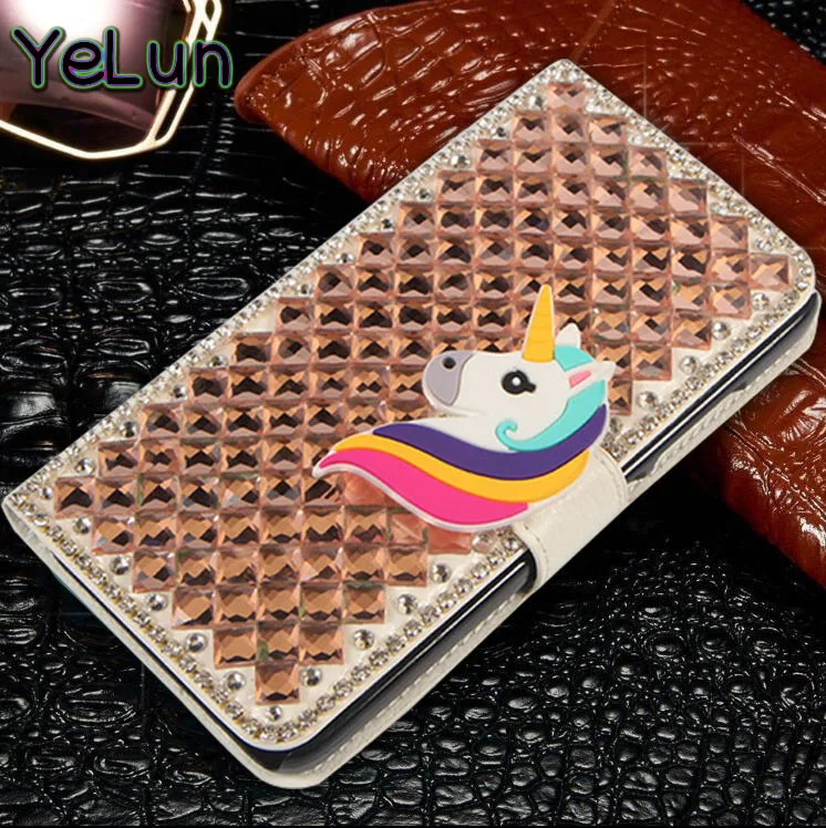 for oppo a3a3sa31a32a33a5a5sa52a53a53 5ga53s case crystal rhinestone bowknot unicorn diamond flip leather cover case free global shipping