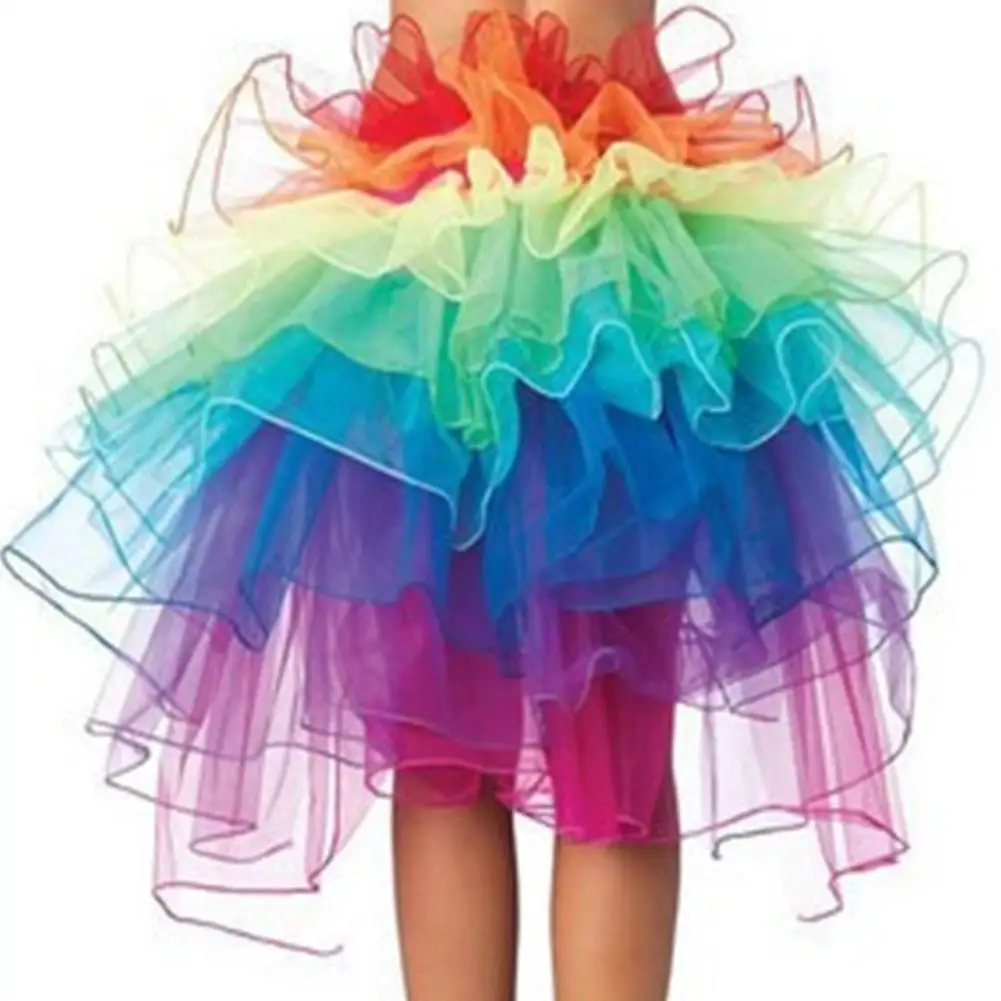 Женская сексуальная юбка-баллон цвета радуги нижнее белье для танцев вечерние