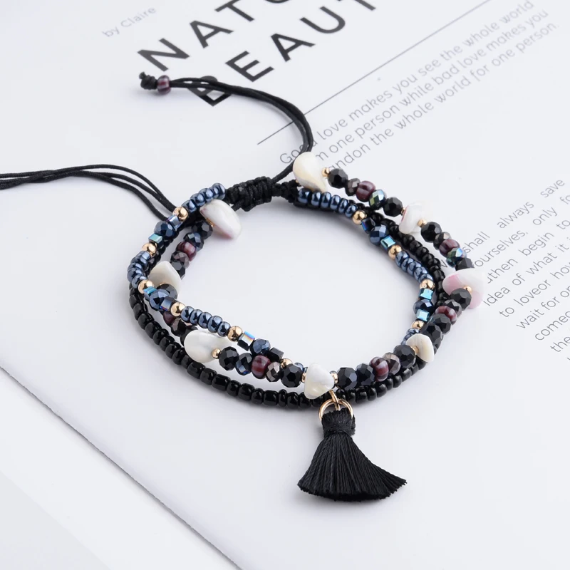 Женские плетеные браслеты в стиле бохо | Украшения и аксессуары