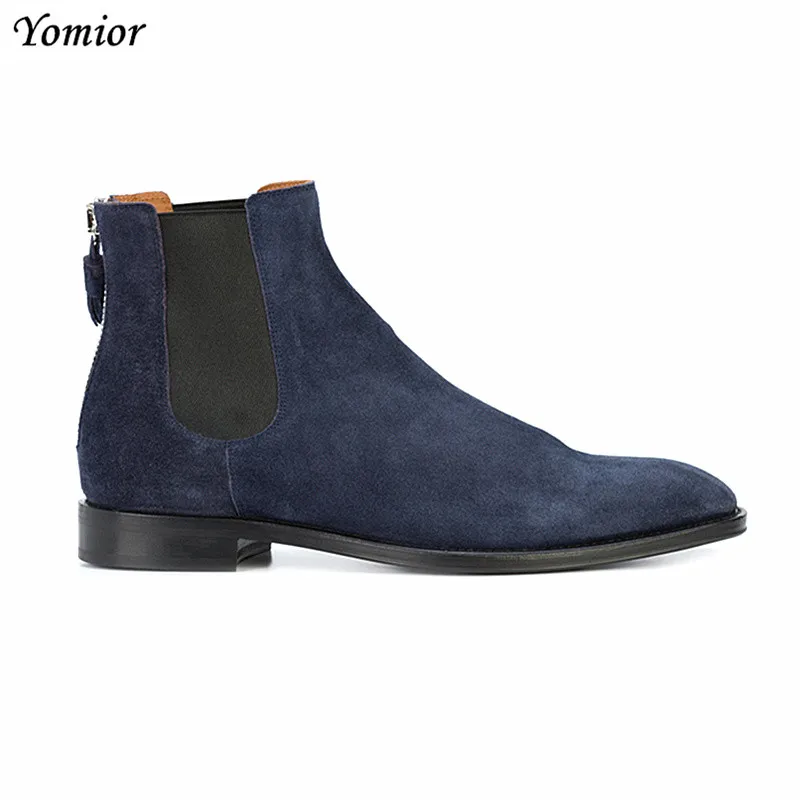 Ботинки Челси мужские с острым носком винтажная Повседневная Классическая обувь