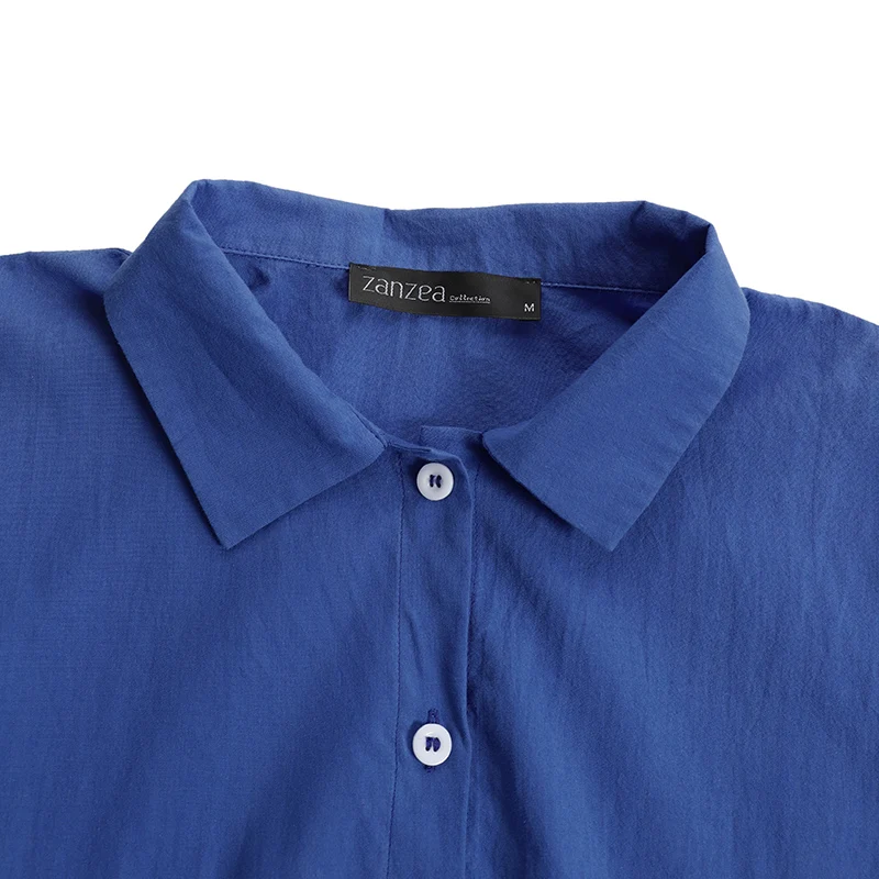 

Vintage Cotton Shirts Dress Women's Spring Sundress ZANZEA 2021 Casual Long Sleeve Knee Lenght Vestidos Female Lapel Button Robe