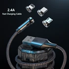 Магнитный USB-кабель для быстрой зарядки, зарядный кабель Micro Type C для телефонов Android, iPhone11 Pro, XS, Max 8, Huawei, Samsung, Xiaomi, 1 м, 2 м