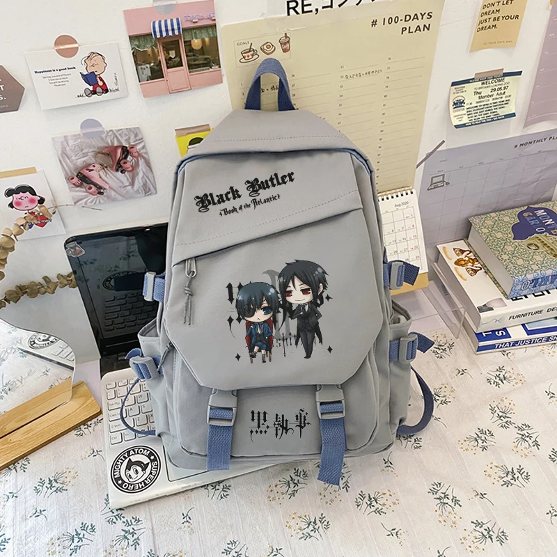 Нейлоновый школьный рюкзак Батлер в стиле аниме для мальчиков и девочек