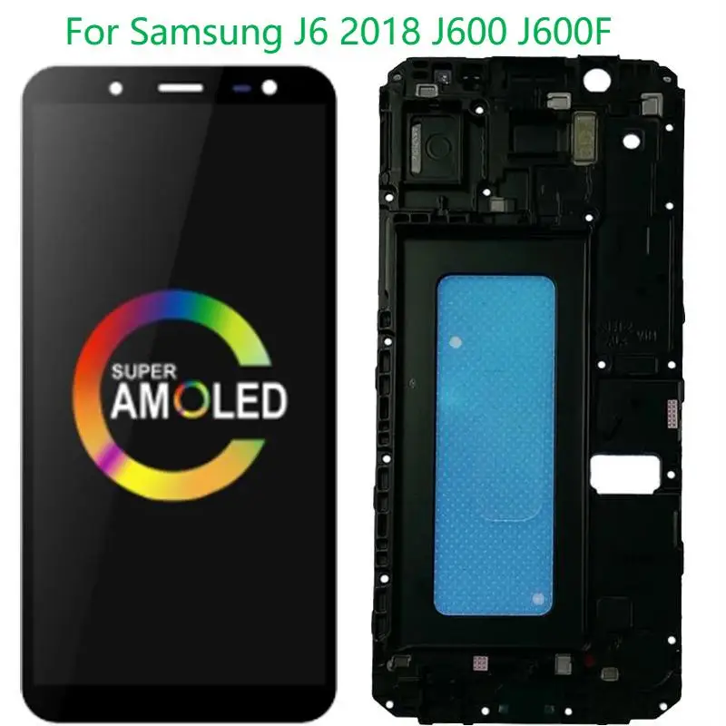 Оригинальный AMOLED для Samsung Galaxy J6 2018 ЖК-дисплей SM-J600F J600F/DS J600FN сенсорный экран с рамкой дигитайзер сборка ремонт