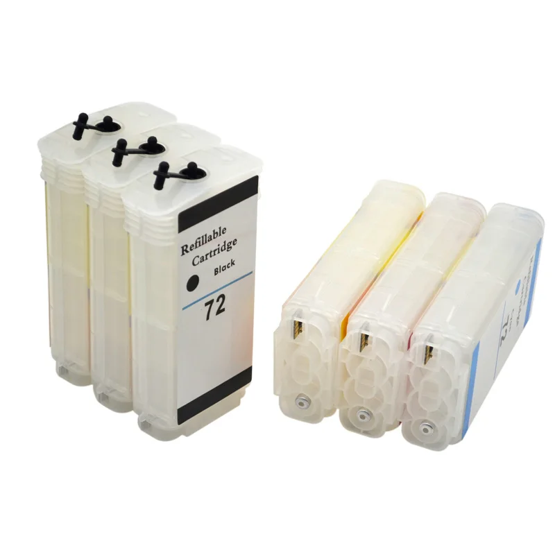 Перезаправляемый картридж с чипом совместимый 6 цветов для HP 72 DesignJet T610 T770 T790T1100
