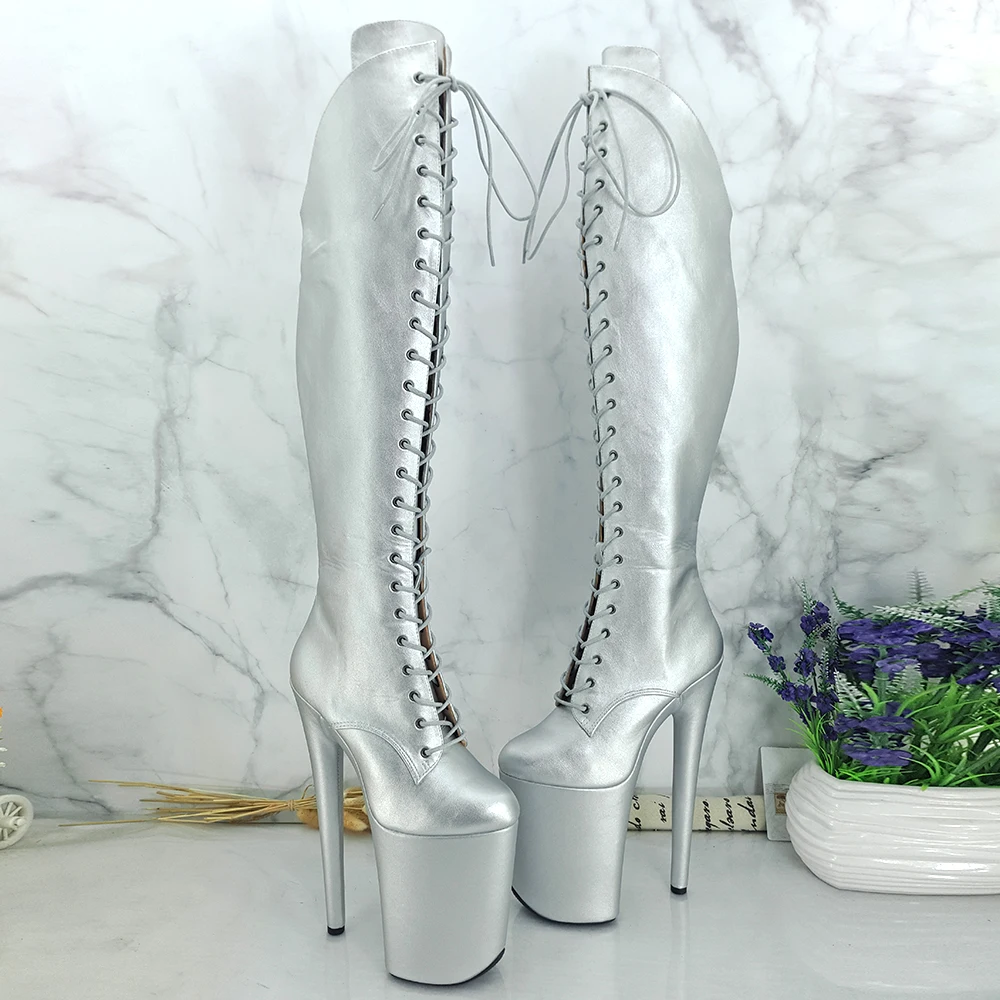 

Leecabe 20CM/8inches Pole dancing shoes High Heel platform Boots closed toe Pole Dance boots