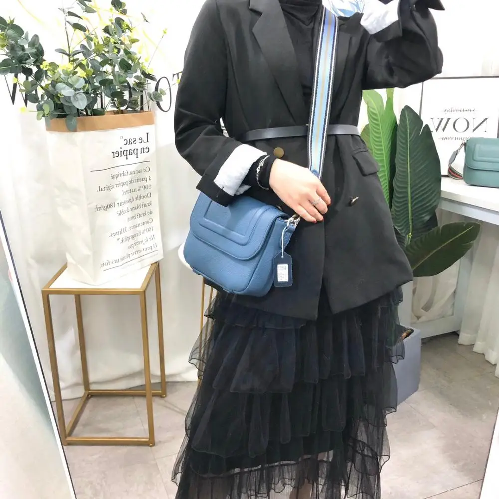 

free shipping 2020 the new style fashion simple genuine cow leather women one shoulder bag crossbody bag 25cm 6color cover bag