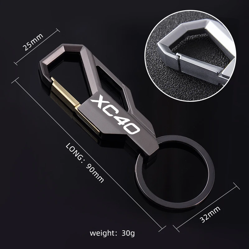 

Metal Alloy KeyChain For Car Buckle Key Rings Couple Auto Gift Metal Luxury Key Chains for Volvo XC40 XC60 Auto Accessories
