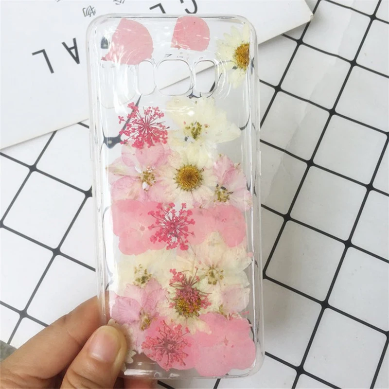 Tfshining живыми цветами чехол для телефона для samsung Galaxy S8 S9 плюс S10 Plus Note 9 8 ручной высушенный цветочный прессованные прозрачный чехол из ТПУ - Цвет: T03