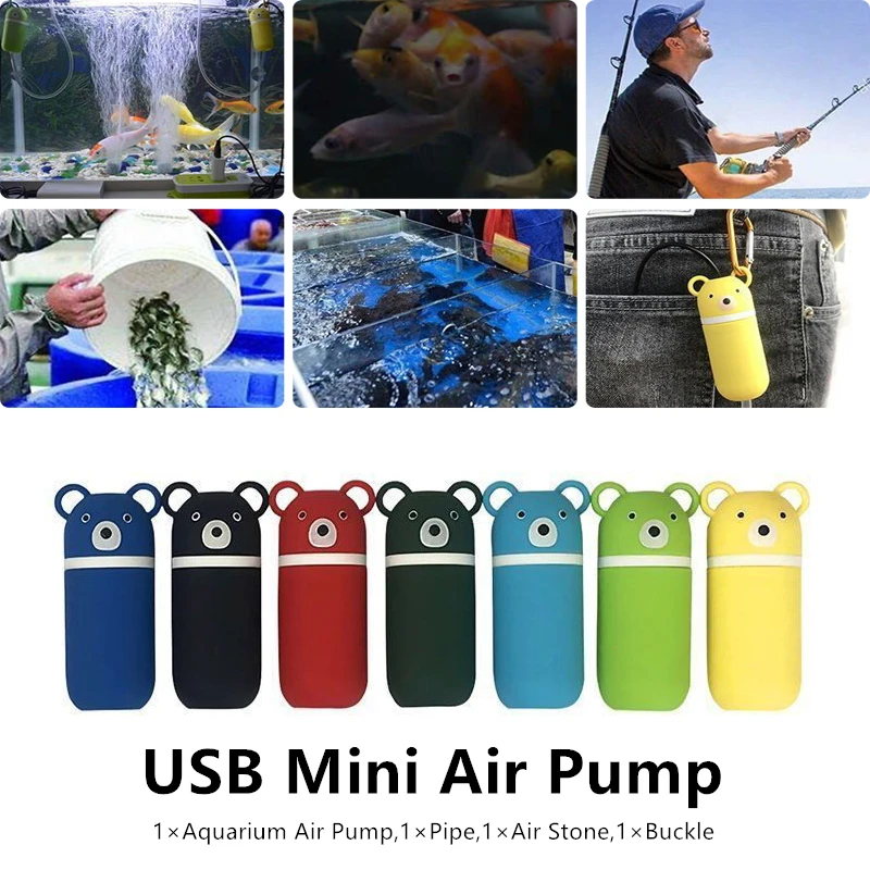 Аквариумный Портативный USB мини кислородный воздушный насос бесшумные