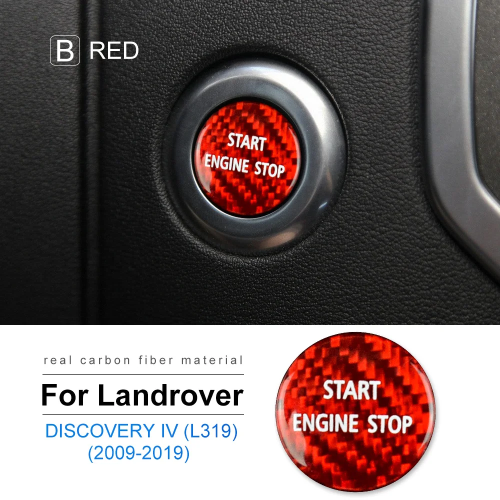 

Настоящее твердое углеродное волокно для Land Rover Discovery 4 2009 2010 2011 2013 2014 2015 2016 2017-2019, наклейка на кнопку запуска и остановки двигателя