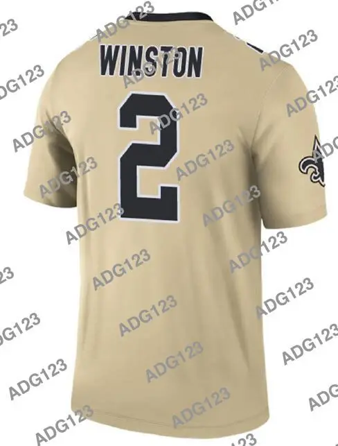 

Стич Новый Орлеан Jameis Winston Золотая Мужская Женская Мужская молодежная Паровая лимитированная футболка