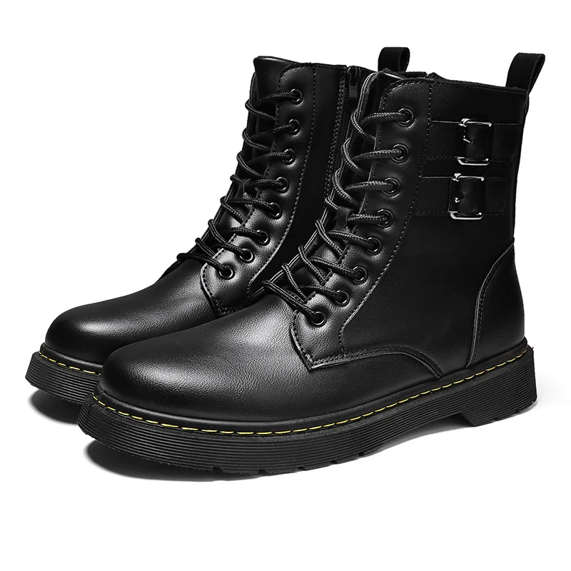 Красивые сапоги мужские популярные высокие ботинки в британском стиле черные