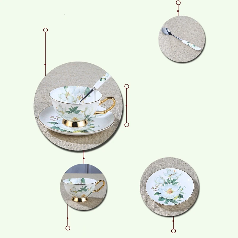 Европейский кофейный набор с костями камелии британский фарфоровый чайный