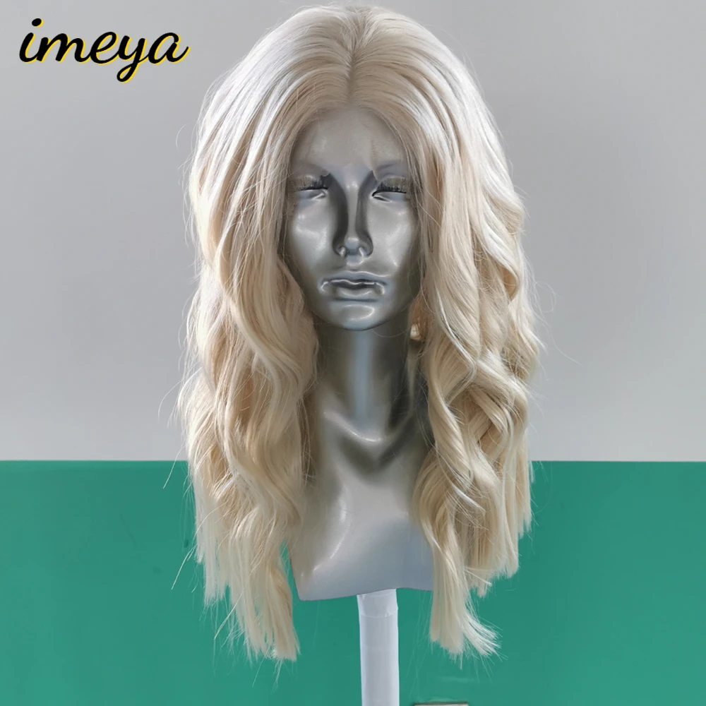 Imeya Shot Bob Wave синтетические кружевные передние парики блонд цвет Половина руки