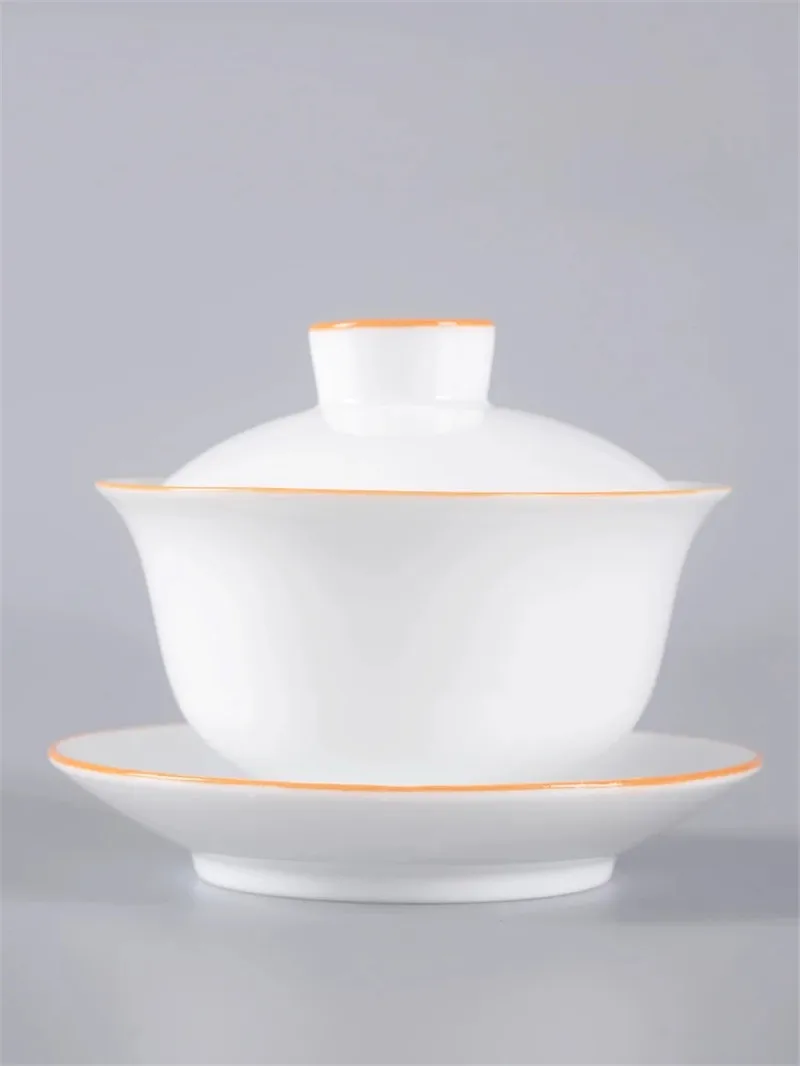 

Blue and White Porcelain Gaiwan Handmade Line Drawing Cover Bowl Household Chinese Kungfu Teaware ceramics Tea Set