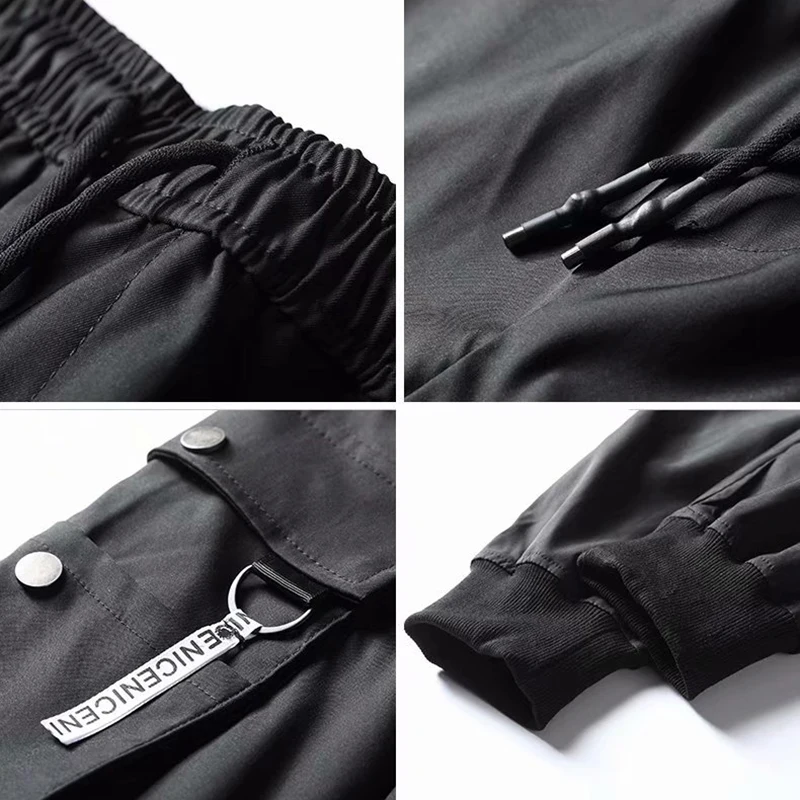 

Techwear Pants Block Black Cargo Pants Men Streetwear Harem Joggers Harajuku Sweatpant Hip Hop Trousers Overalls Men