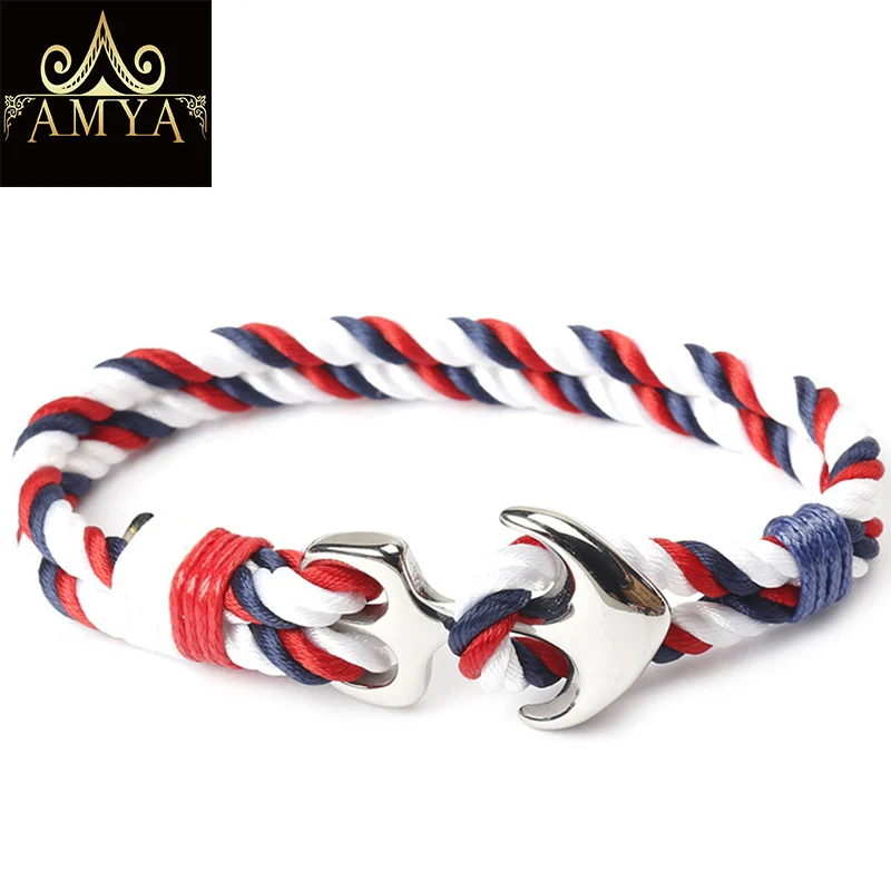 Браслет с якорем из нержавеющей стали AMYA цветные браслеты для женщин мужчин