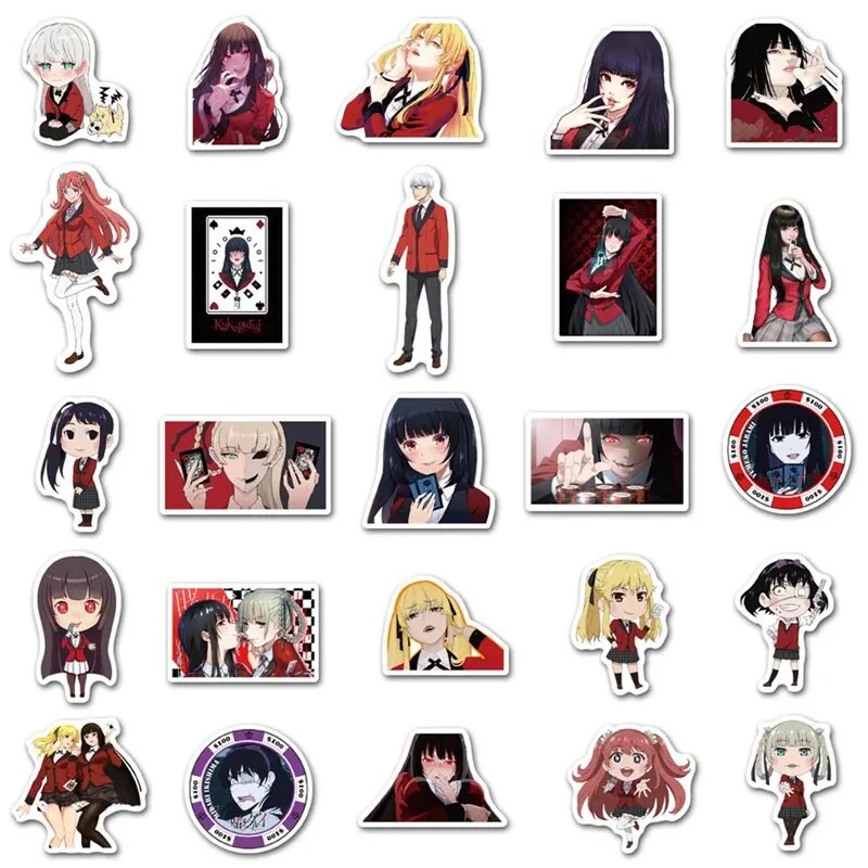 

100Pcs Japanese Anime Kakegurui Gambler Suitcase Water Cup Graffiti Stickers For Laptop Car DIY Stickers